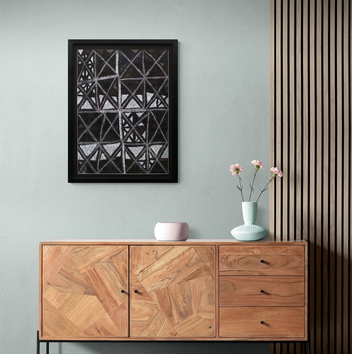 X Marks the Spot (Abstract in Black, Gray, and White), Painting, 1960