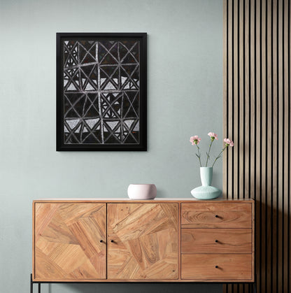 X Marks the Spot (Abstract in Black, Gray, and White), Painting, 1960