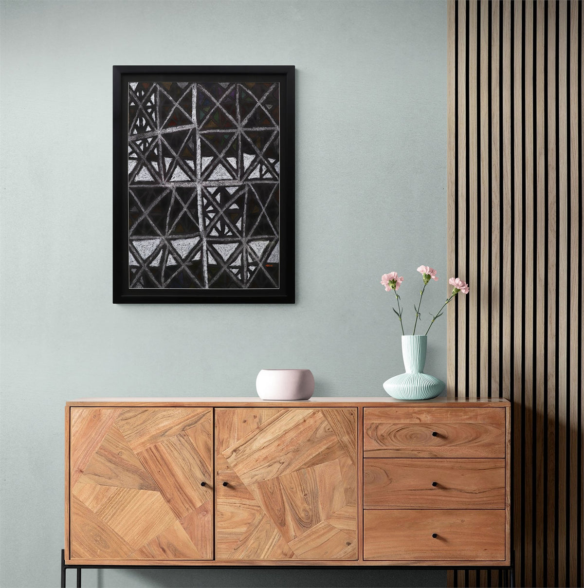 X Marks the Spot (Abstract in Black, Gray, and White), Painting, 1960