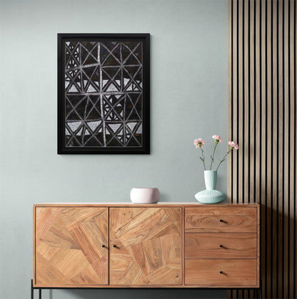 X Marks the Spot (Abstract in Black, Gray, and White), Painting, 1960