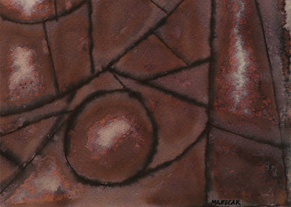 The Chicken (Abstract in Brown, Black, and Cream), Drawing, 1940