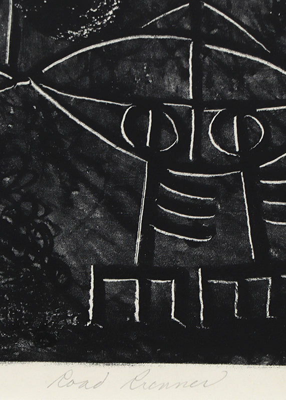 Road Runner (Abstract in Black and White), Print, 1948