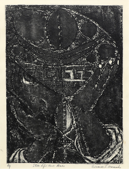Edward Marecak (1919-1993) artwork for sale. Still Life with Head (2/7), Print, 1948, Denver, Colorado, Art Gallery)