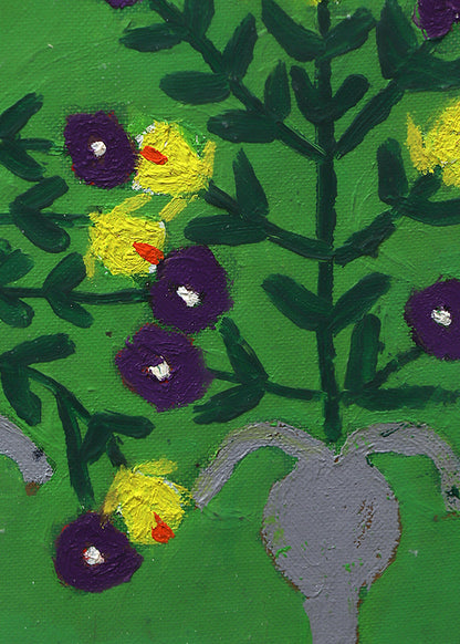 Seated Girl and Hummingbird (Woman with Birds and Flowers), Painting, 1953-1965