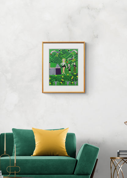 Seated Girl and Hummingbird (Woman with Birds and Flowers), Painting, 1953-1965