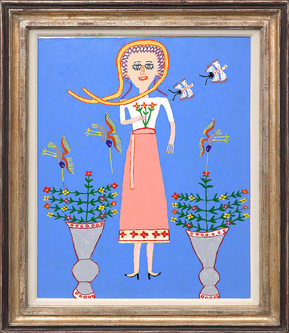 Lovely Gal (Woman with Birds and Butterflies), Painting, 1953-1965
