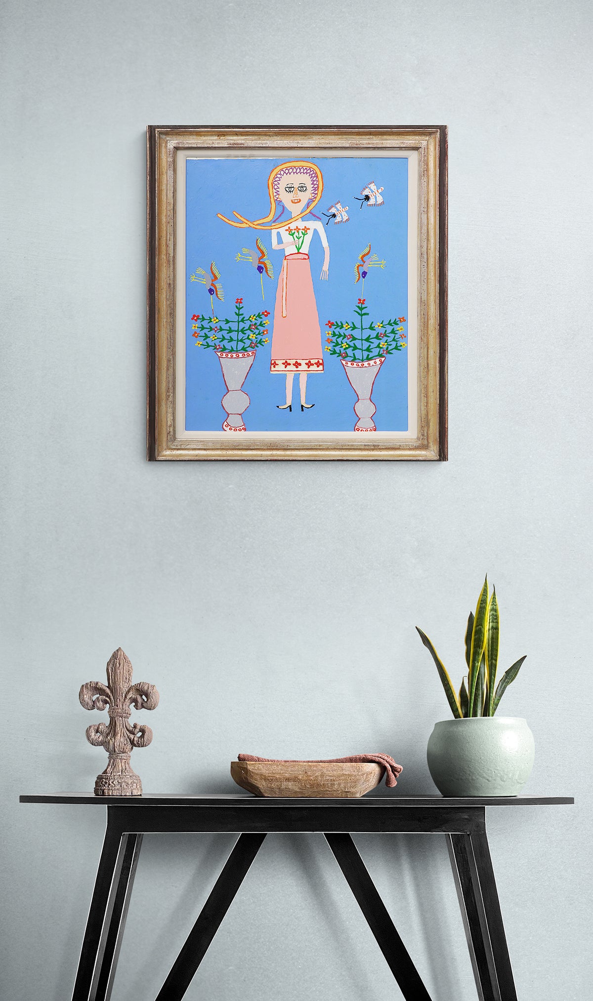 Lovely Gal (Woman with Birds and Butterflies), Painting, 1953-1965