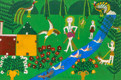 Hummingbird by the River (Composition with Women, Birds, and Flowers), Painting, 1953-1965