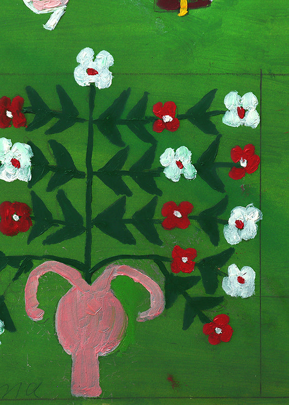Girl on a Swing (Composition with People, Flowers, and Birds), Painting, 1953-1965