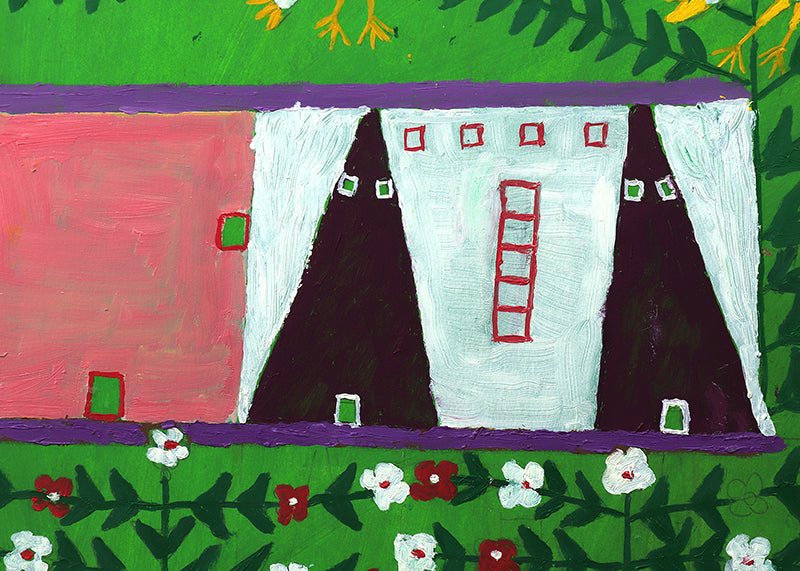 Girl on a Swing (Composition with People, Flowers, and Birds), Painting, 1953-1965
