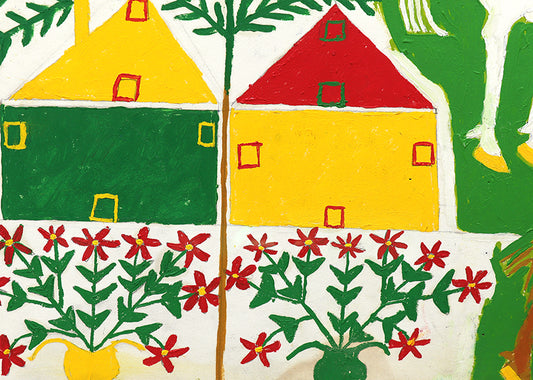 Ethel, The Blue Spotted Cow (Composition with Cows, People, and Birds), Painting, 1953-1965