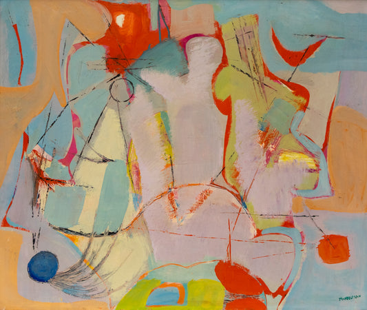 Beatrice Mandelman (1912-1998) artwork for sale. Redline (Blue Moon), Painting, circa 1955