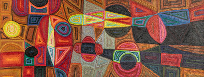 Enchanted Garden (Abstract Composition in Red, Brown, Blue, and Black), Painting, 1987