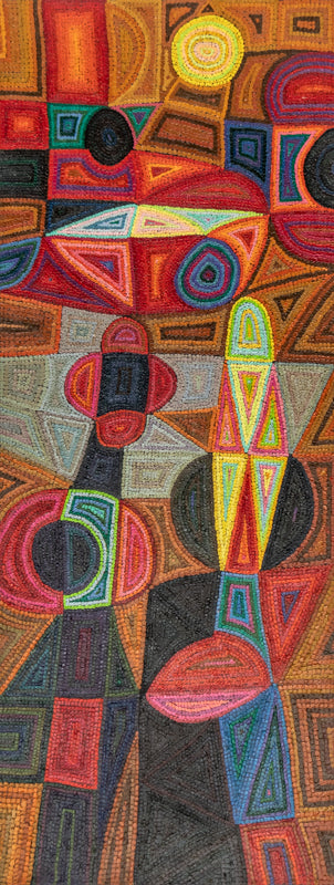 Enchanted Garden (Abstract Composition in Red, Brown, Blue, and Black), Painting, 1987