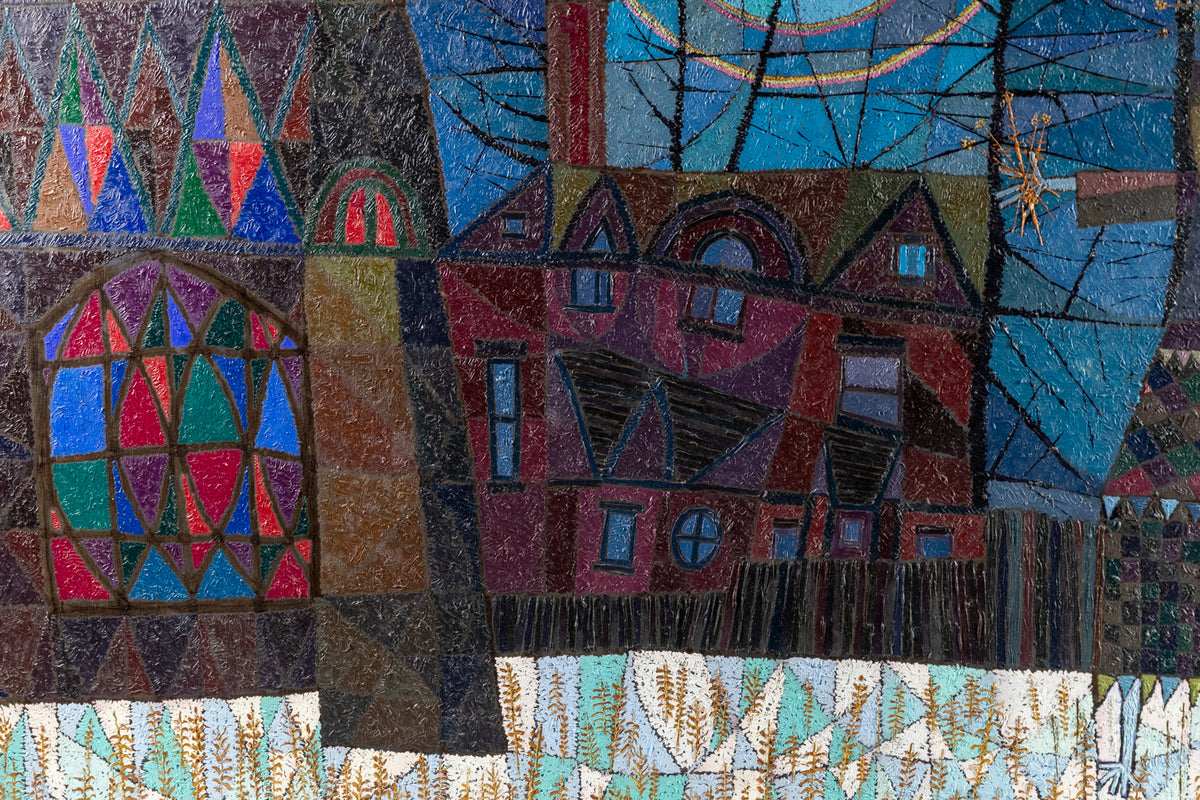 Winter Witch # 2 (Abstracted Woman and Town), Painting, dated 1984