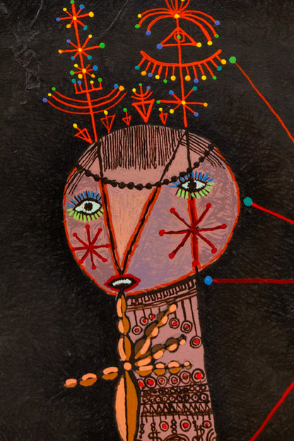 Untitled (Ornate Witch Figure), Painting, dated 1987