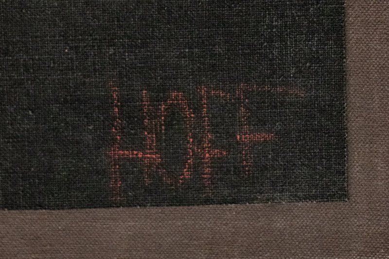 Neon Line (Abstract in Black, Red, and Orange), Painting