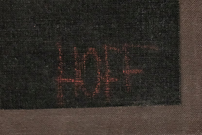 Neon Line (Abstract in Black, Red, and Orange), Painting