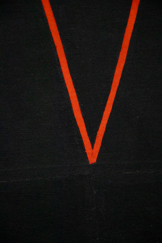 Neon Line (Abstract in Black, Red, and Orange), Painting