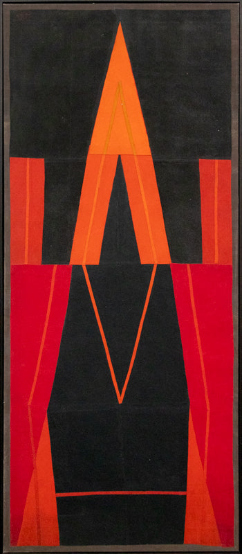 Neon Line (Abstract in Black, Red, and Orange), Painting