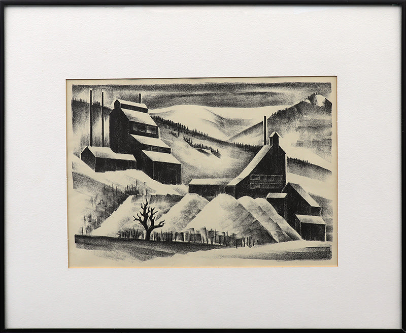 Mine Near Continental Divide (Mine with Mountains), Print, 1933