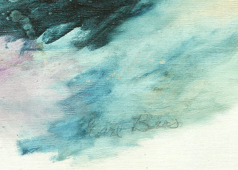 Water #1 (Abstract in Cyan, Violet, and Yellow), Painting, circa 1967