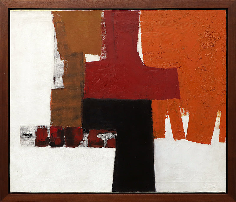 Untitled (Abstract with Red, Orange, Black and White),