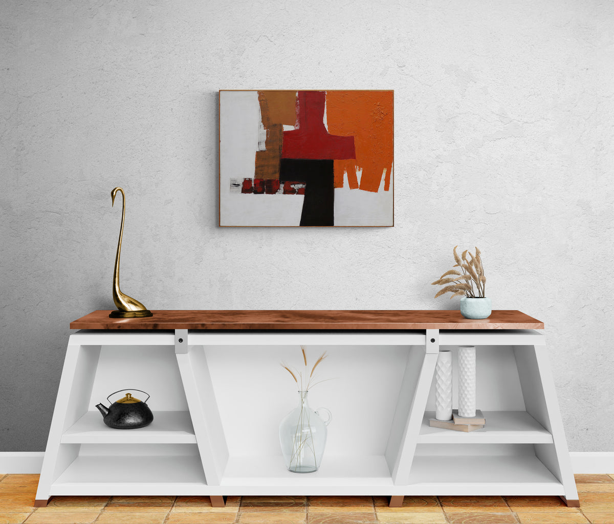 Untitled (Abstract with Red, Orange, Black and White),