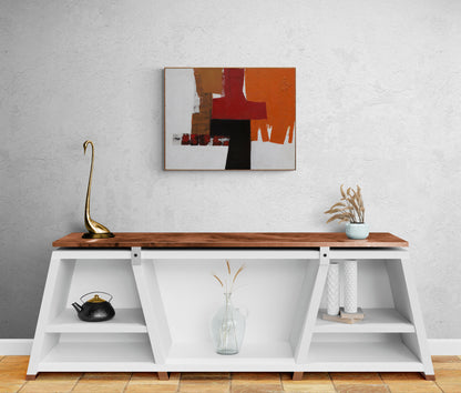 Untitled (Abstract with Red, Orange, Black and White),