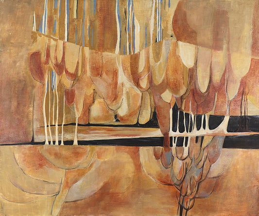 Henriette "Yetti" Stolz artwork for sale. Untitled (Abstract Landscape with Ochre and Orange), Painting, Denver, Colorado, Art Gallery)