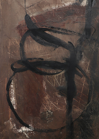 Untitled (Abstract Figurative with Brown, White and Black), , 1956