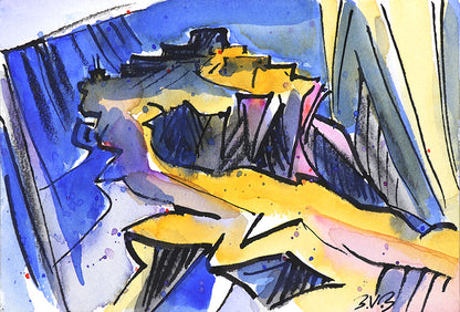 Walpi #1 (Hopi Village on First Mesa, Arizona), Painting, dated 2001