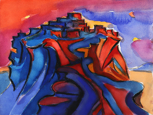 Walpi #9 (Hopi Village on First Mesa, Arizona), Painting, circa 1996