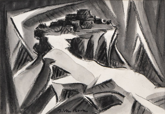 Bert Van Bork (1928-2014) artwork for sale. Walpi #16 (Hopi Village on First Mesa, Arizona), Painting, circa 2004, Denver, Colorado, Art Gallery)