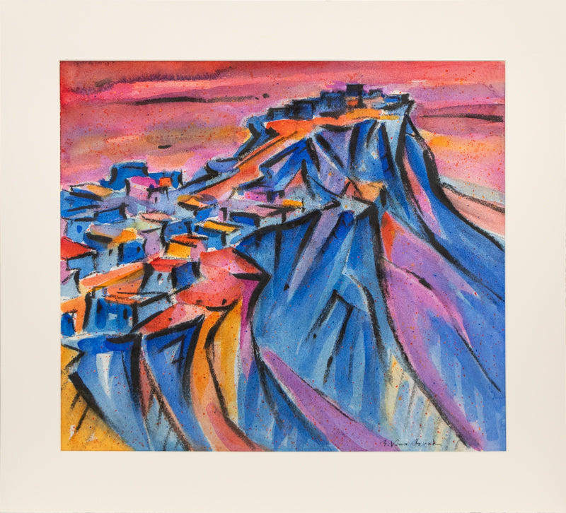 Walpi, (Hopi Village on First Mesa, Arizona), Painting, circa 1989