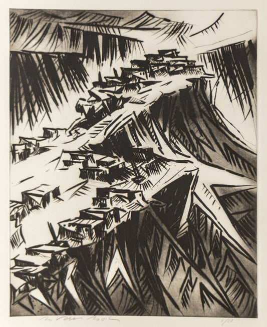 Bert Van Bork (1928-2014) artwork for sale. First Mesa  (Hopi Village on First Mesa, Arizona), Print, 1988, Denver, Colorado, Art Gallery)