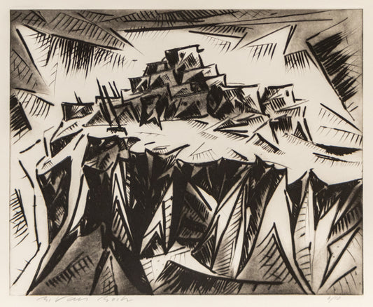 Bert Van Bork (1928-2014) artwork for sale. Walpi 6/10 (Hopi Village on First Mesa, Arizona), Print, circa 1991, Denver, Colorado, Art Gallery)