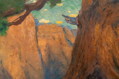 Untitled (Ancient Tree in Canyon Landscape), Painting