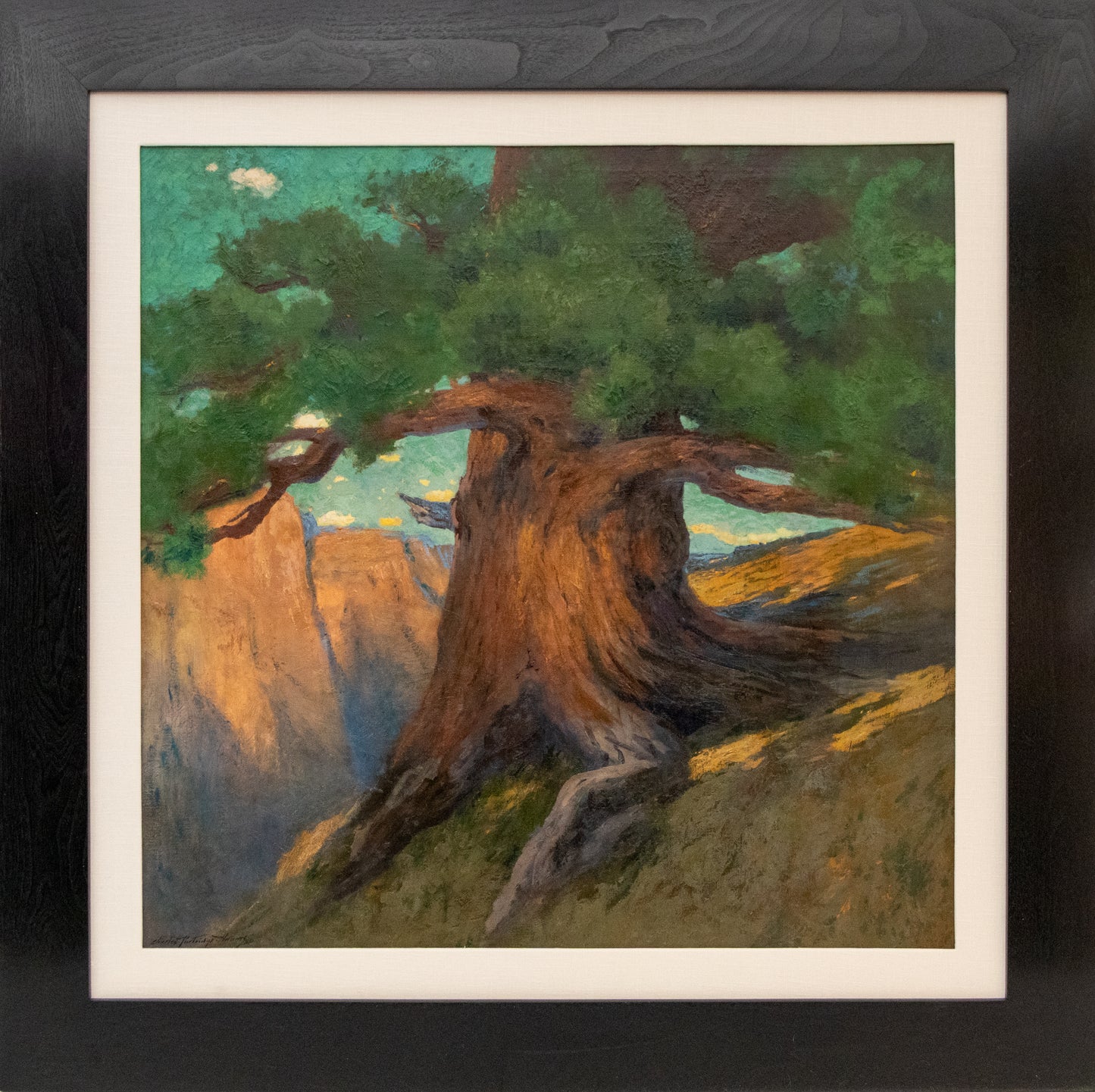 Untitled (Ancient Tree in Canyon Landscape), Painting
