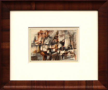 Untitled (Abstract in Black, Gray, and Umber), Drawing, dated 1972