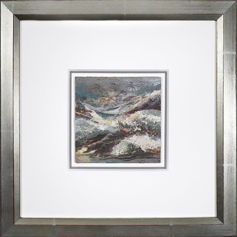 Untitled (Teal and White Abstract), Painting, circa 1950