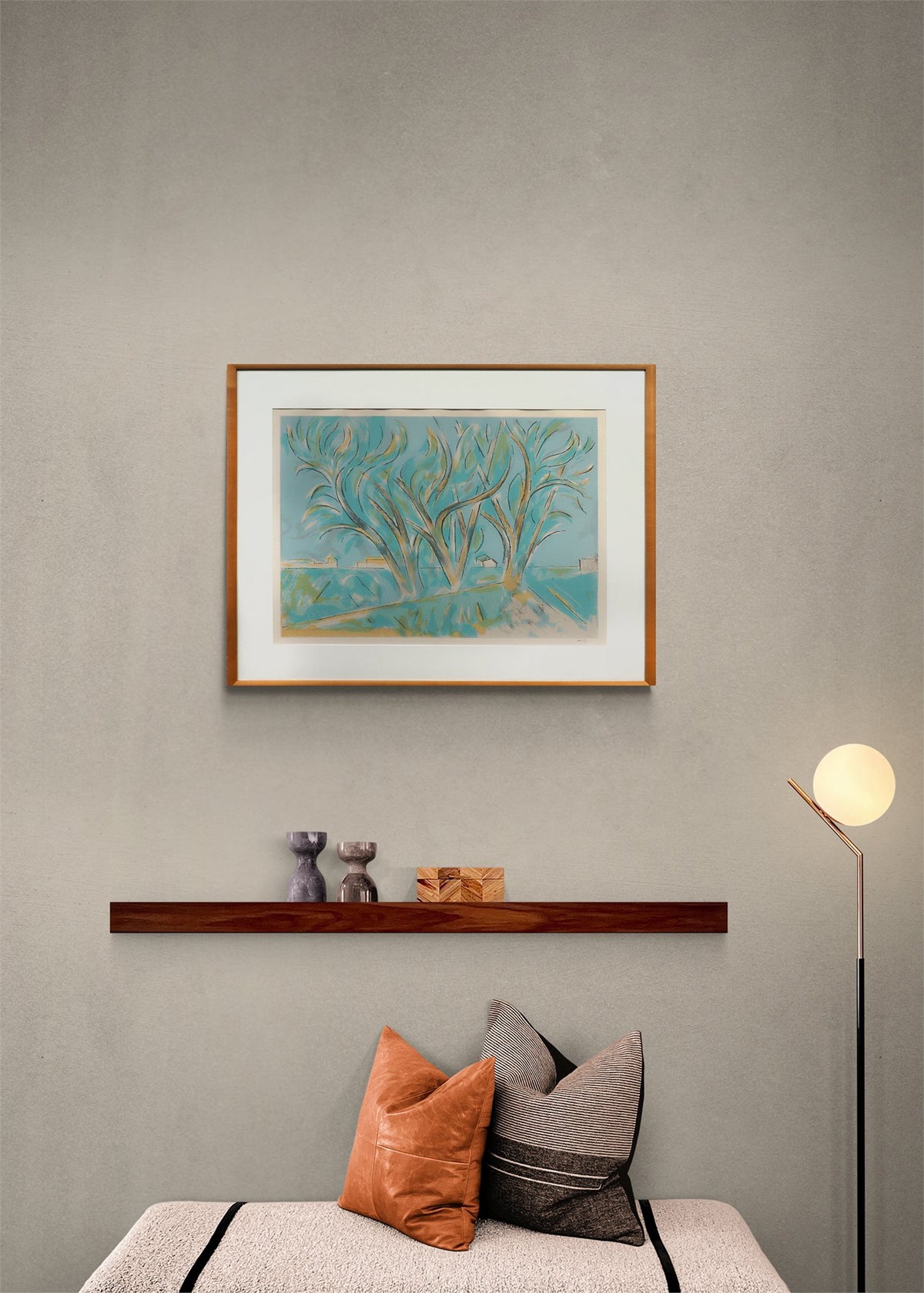 Trees in Ranchitos II (Modernist Landscape with Trees), Print, 1975