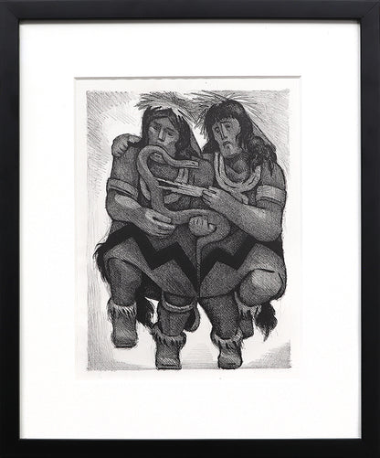 Indian Snake Dance (Two Figures Dancing), Print, 1952