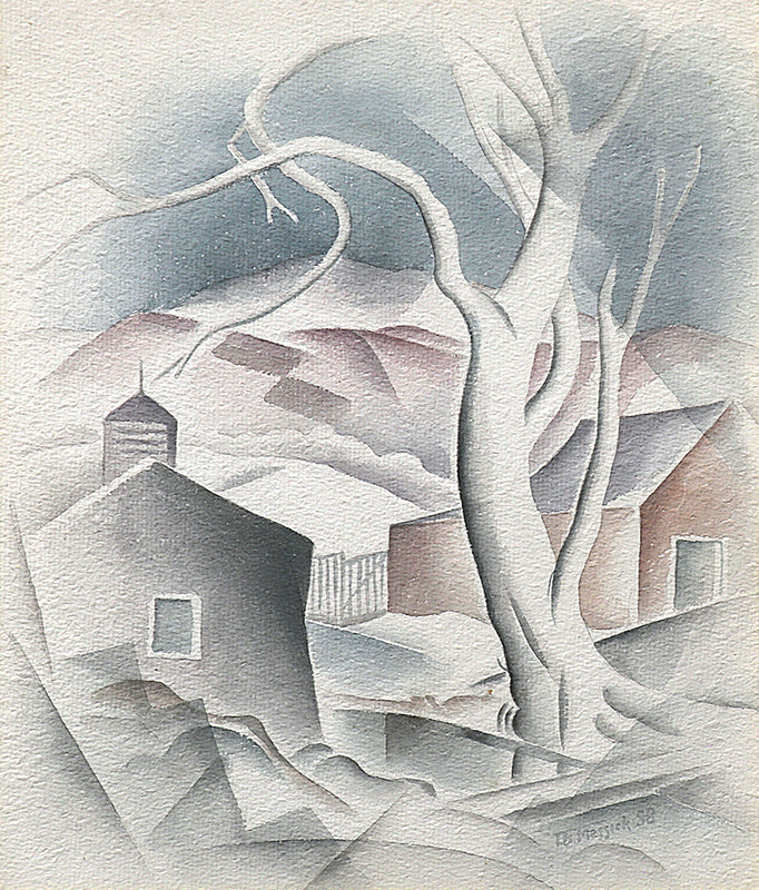 Untitled (Colorado Modernist Landscape), Painting, 1938