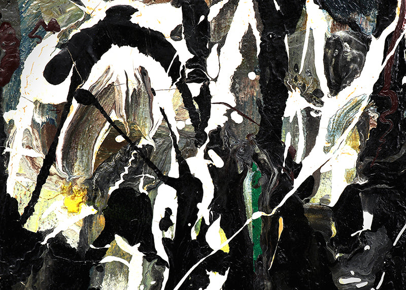 Warlock (Abstract in Black, White, Gray, and Orange), Painting, circa 1950