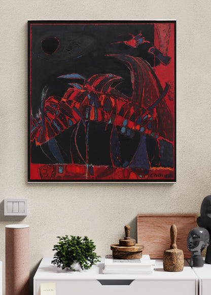 Untitled (Bird Motif), Painting, circa 1980