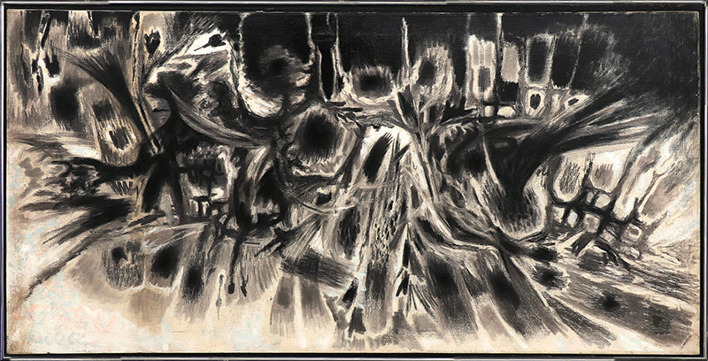 Untitled (Black and White Abstract), Painting, circa 1975