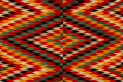 Germantown Weaving, circa 1880, Navajo (Diné), Germantown Weaving, 48 x 34 inches, Shipbox: Rugs, Blankets & General Native American (Average Size), Vertical, Large, germantown yarns, wool, circa 1880, 1850-1899, 1870s, 1880s, 1890s, 19th CENTURY (1800-1899), Transitional Period (1875-1900) , Western & Native American, Women Artists, New Mexico, Arizona & the American Southwest, Native American Art
