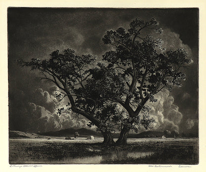 George Elbert Burr (1859-1939) artwork for sale. Old Cottonwoods, Denver, Colorado (Landscape with Cottonwoods and Hay Bales), Print, circa 1920, Denver, Colorado, Art Gallery)