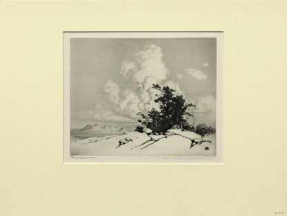 Summer Cloud, Apache Trail, Arizona (Landscape with Juniper and Clouds), Print, circa 1925
